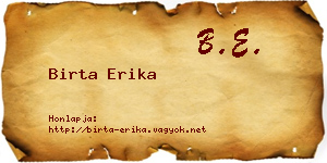 Birta Erika névjegykártya